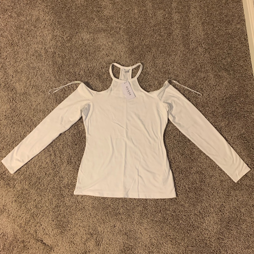 NWT Guess Long Sleeve Shirt Shoulder Cut Off